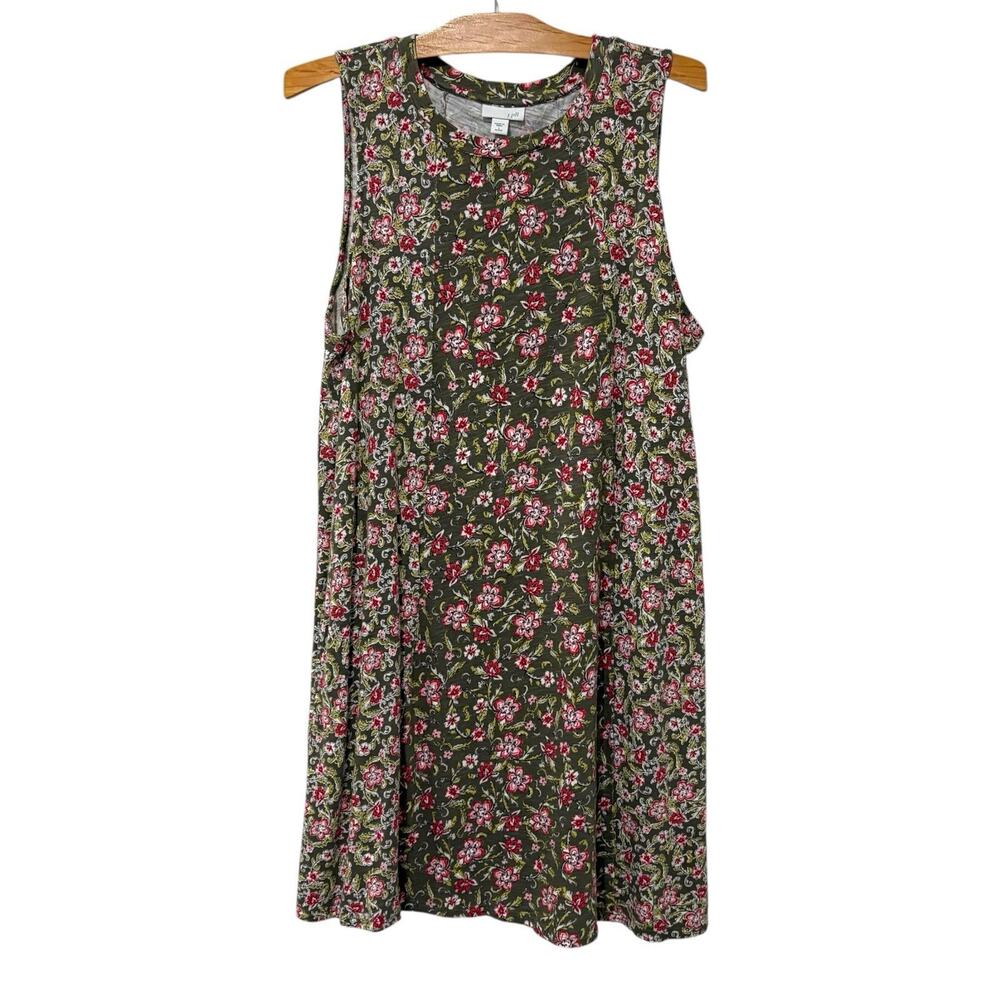 J. Jill | Dress Floral Sleeveless Stretch Pockets Modest- Size Large Petite